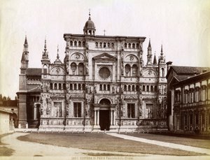 Facade, Church of the Certosa di Pavia Charterhouse of Pavia Lombardy, northern Italy