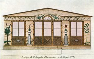 Facade painting of Langlois Apothecary