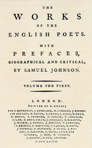 Facsimile Title-Page of the First Edition of The Works of the English Poets, Containing Johnson