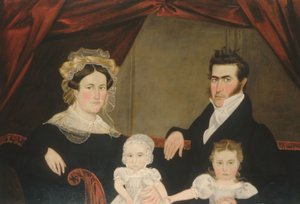 Family Group of Four on Sofa, ca. 1830s