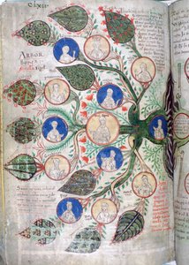 Family tree, a page from Liber Floridus, 12th century by Unbekannt