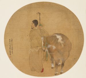 Fan painting - Horse and Groom