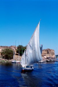 Feluccas on the Nile, Elephantine Island near Aswan, Modern Egypt by Unbekannt