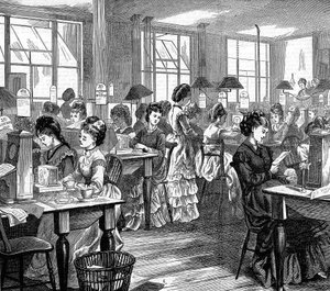 Female telegraph workers by Unbekannt