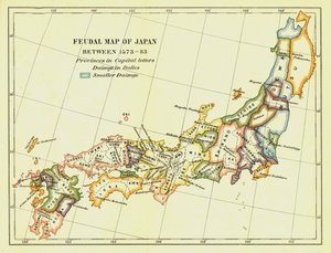 Feudal Map of Japan between 1573-83 by Unbekannt