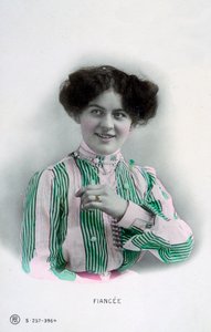Fiance, vintage French postcard, c1900