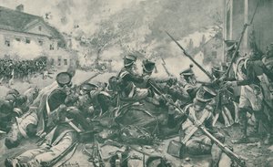 Fighting In The Streets of Essling, 1809 by Unbekannt