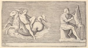 Figure on Seagoat, Man Carving Wing by Unbekannt