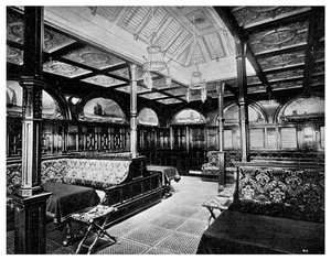 First Class Smoking Room on Board the P&O Steamship SS India