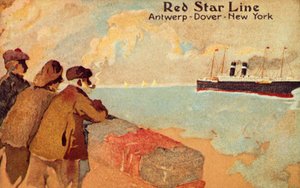 Fisherman and Sailors Watching a Red Star Ocean Liner
