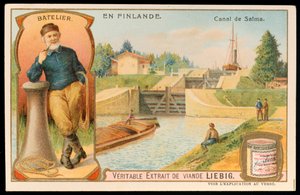 Flight of locks on the Saima Canal, Finland, c1900 by Unbekannt