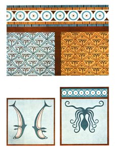 Floor Paintings in the Palace at Tiryns, Greece by Unbekannt