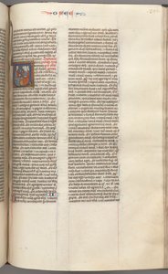 Hosea, Historiated Initial V, Hosea Preaching to Three Men