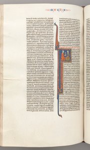 Maccabees II, historiated initial F, a golden chalice presented to a Jew