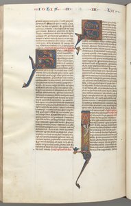 Jude, historiated initial I, Jude standing with a scroll, c. 1275-1300