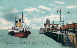 Folkestone Boulogne Boat Leaving, c1905