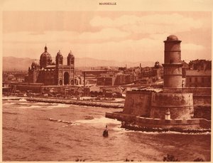 Fort St. Jean and Cathedral, Marseille by Unbekannt