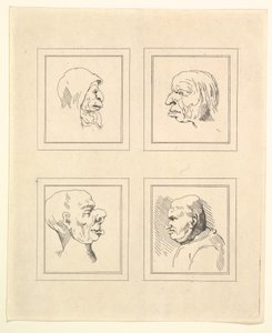 Four Heads from Characaturas by Leonardo da Vinci by Unbekannt