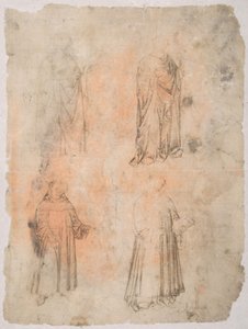 Four Saints (recto), Two Saints, Seated Madonna, and Kneeling Figure (verso)