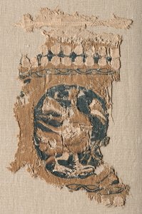 Fragment from a Hanging with Roundel and Border, 800s - 900s