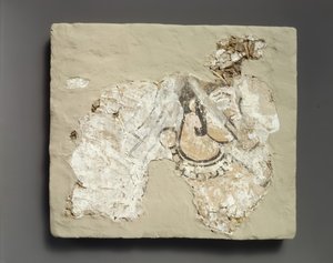 Fragment of Wall Painting: Female with a Mouth Cover Padam