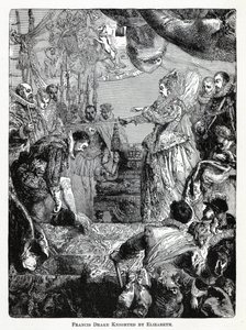 Francis Drake Knighted by Elizabeth, 1882 by Unbekannt