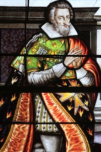 Francois de la Grange, Stained Glass Window Detail of the Assumption of the Virgin, Bourges