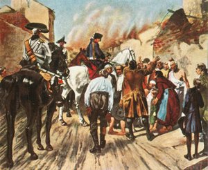 Frederick the Great in the Ruins of Küstrin before the Battle of Zorndorf, 25 August 1758 by Unbekannt