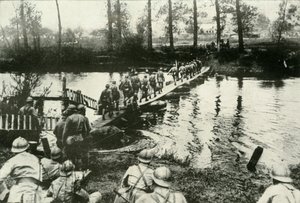French Troops Crossing a River by Unbekannt