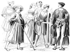 French Noblemen and Women, a Yeoman of the Guard, and a Gentleman