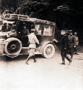 French Officers and Vehicle, c1914-c1918 by Unbekannt