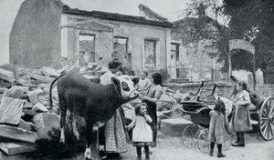 French Refugees Return to Their Abandoned Village, Artois, World War I by Unbekannt