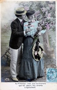 French romantic postcard