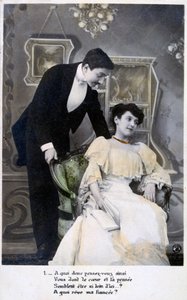 French Romantic Postcard, c1900