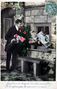 French romantic postcard
