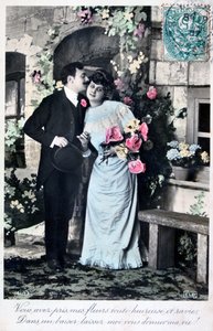 French romantic postcard
