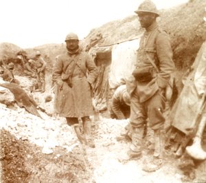 French soldiers at a captured German trench, c1914-c1918 by Unbekannt