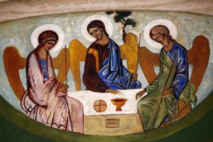 Fresco in Madrid Cathedral, Madrid, Spain