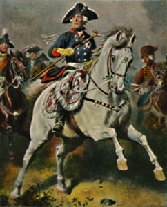 Friedrich the Great 1712-1786 as Battle King. - Painting by Camphausen