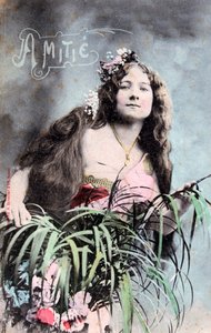 Friendship, Vintage French postcard, c1900