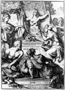 Frontispiece of Ontledigen en Ondekkigen...Brieven by Anton van Leeuwenhoek