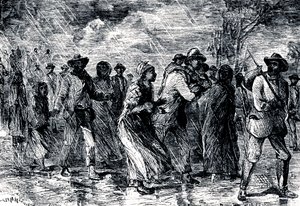 Fugitive slaves fleeing from Maryland to Delaware by way of the Underground Railroad