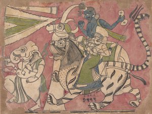 Ganesha Leads Shiva and Durga in Procession
