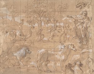 Garden of Eden, Creation of the Animals, 16th century by Unbekannt
