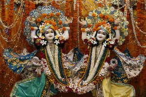 Gaura Nitai Murthis in Krishna-Balaram Temple, Vrindavan, India