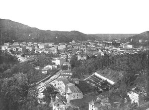 General view of the city of Carrara, Italy, 1895