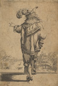 Gentleman Seen from the Back Indicating a Landscape by Unbekannt