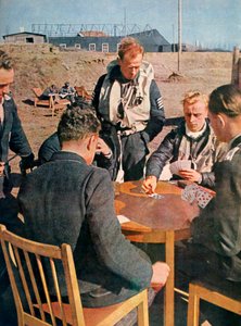 German Airmen Off Duty, France, 1943