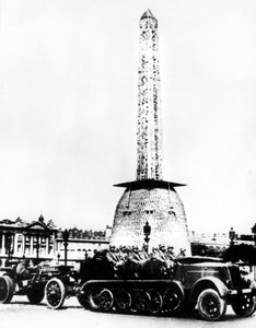 German Artillery Driving Through the Place de la Concorde, Paris