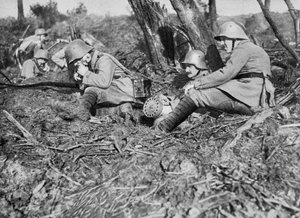 German Field Telephonist, Somme, France, World War I, 1916